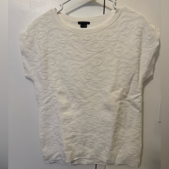 Theory White Textured Short Sleeve Top size S - Picture 1 of 1
